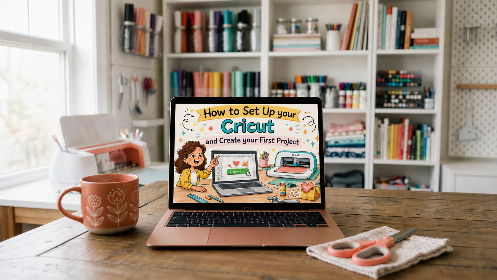 Cricut Kickstart Course on laptop screen
