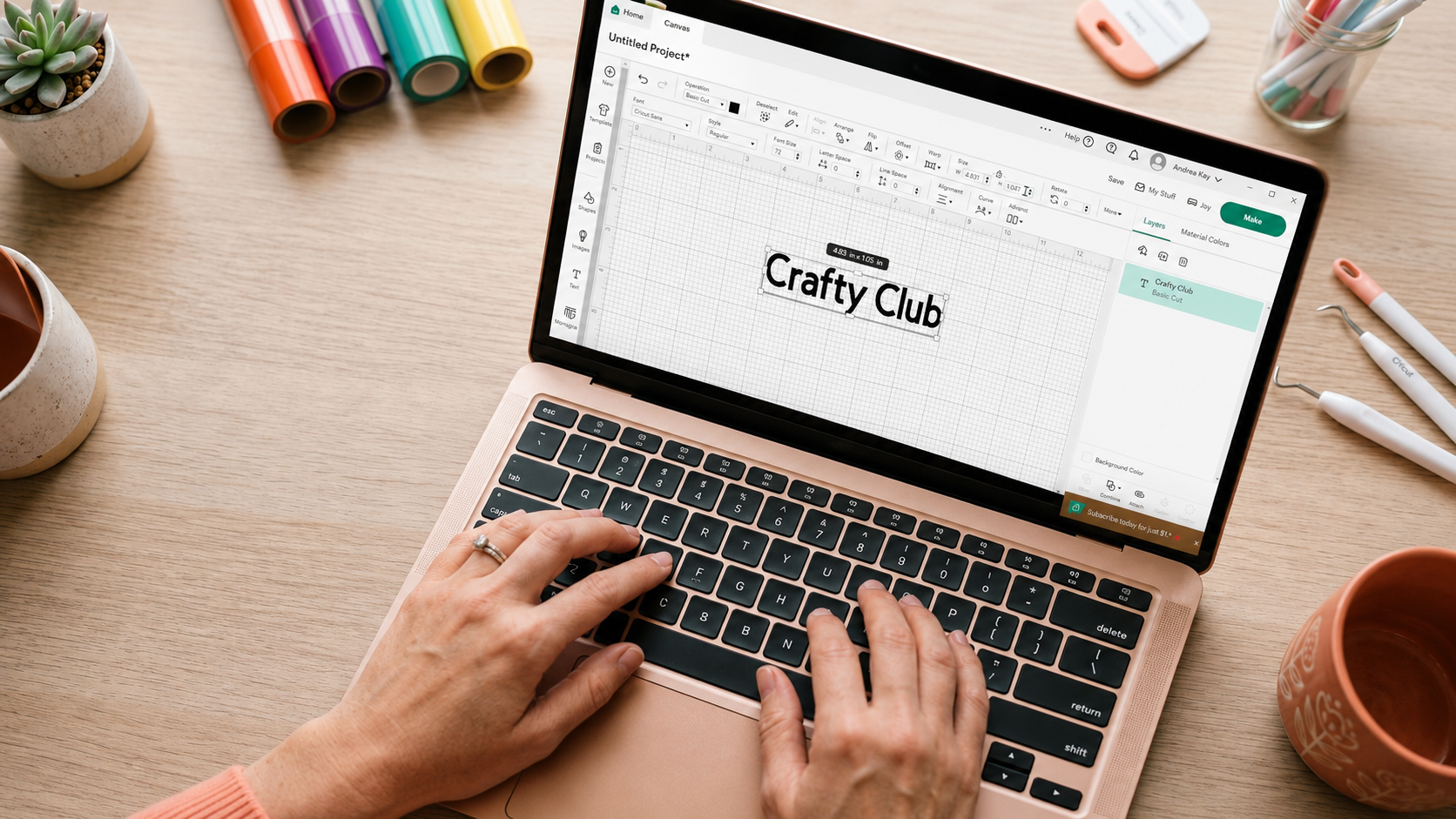 Design Space software shown on laptop
