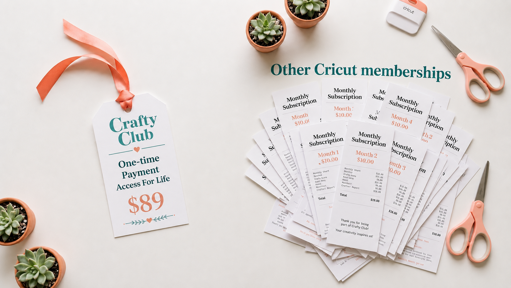 Crafty Club one-time payment versus other monthly memberships